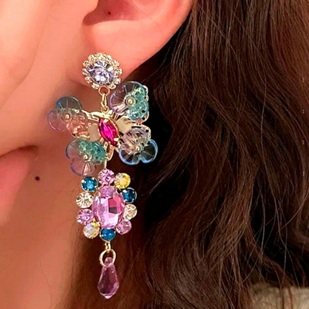"Brooke" Crystal Butterfly Statement Earrings
